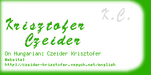 krisztofer czeider business card